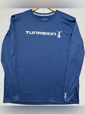 Tunaskin Echo Performance Shirt Mens XL Navy UPF 35 Fishing Long Sleeve